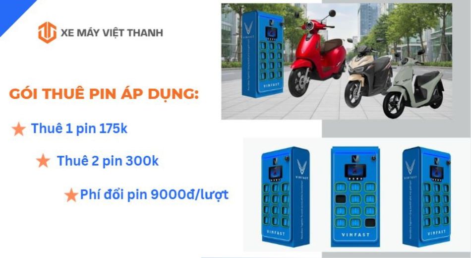 Gói thuê pin xe máy điện dòng mới của VinFast