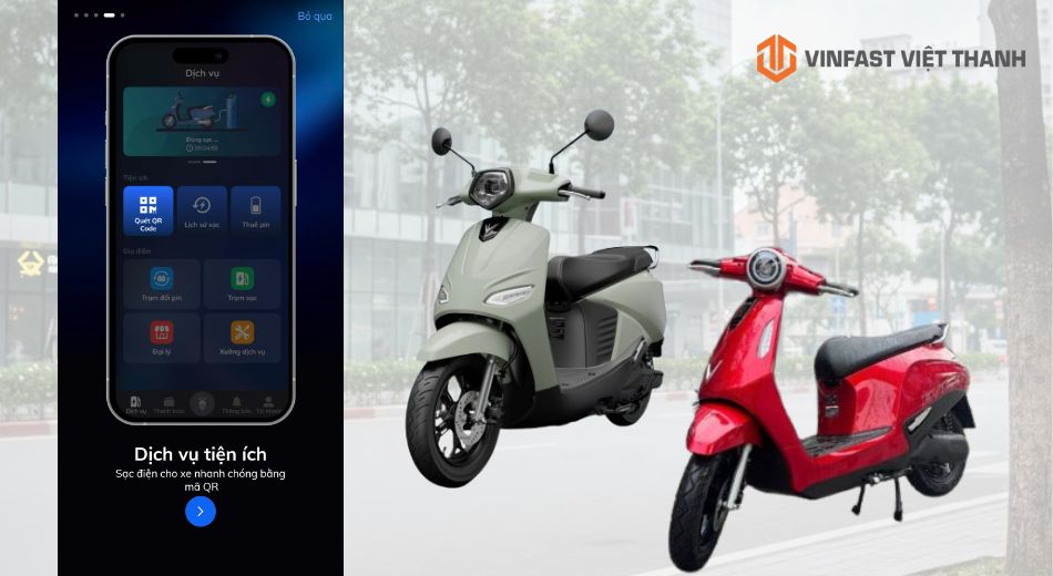 Sạc xe tại trạm qua mã QR