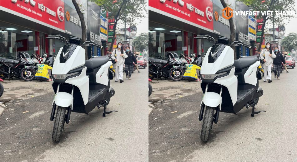 Mẫu xe máy điện Flazz màu trắng độc đáo