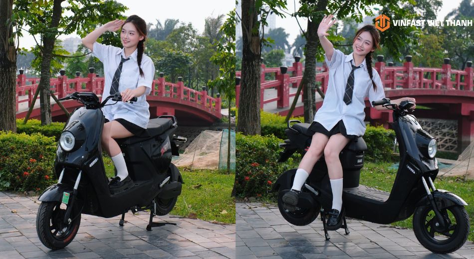 Xe máy điện VinFast Amio màu đen cho học sinh