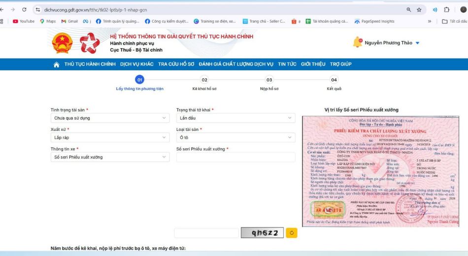 Đăng ký biển số Online cho xe máy điện