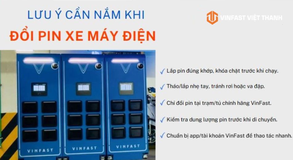 lưu ý khi đổi pin xe máy điện