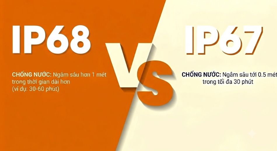 Sự khác nhau giữa IP67 và IP68