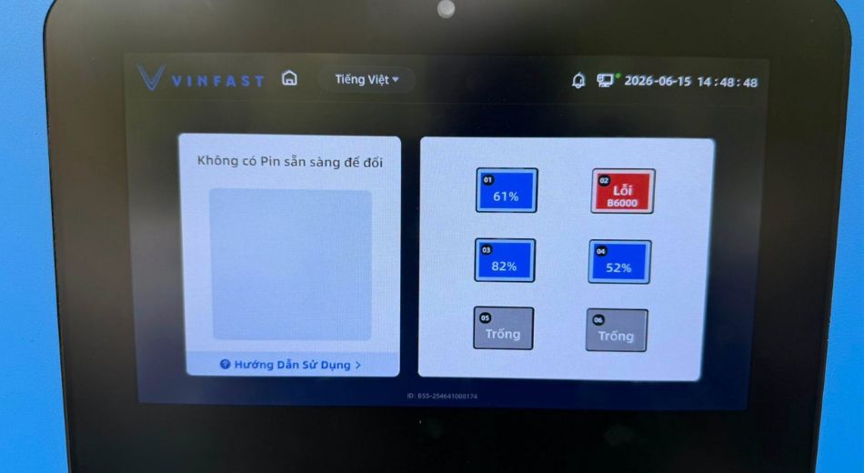 Tình trạng đổi pin tại trạm sạc VinFast
