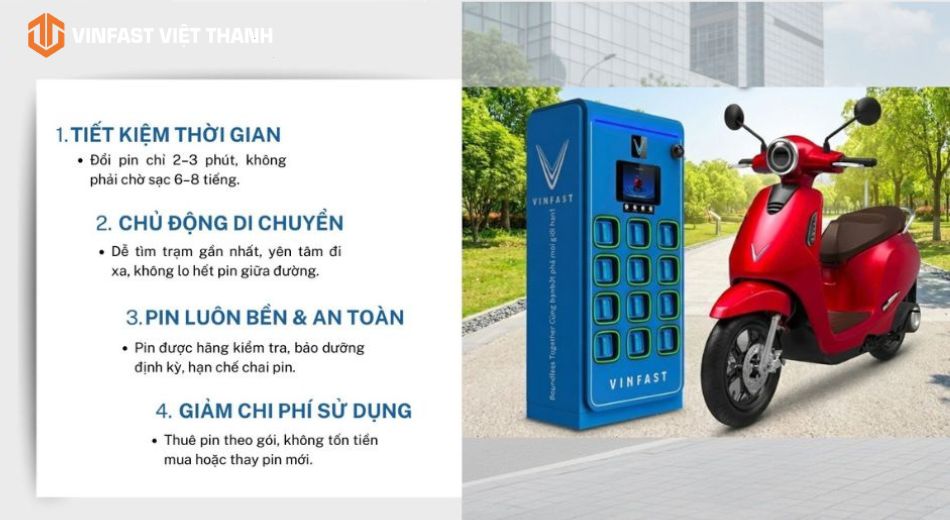 Ưu điểm khi dùng xe máy điện đổi pin